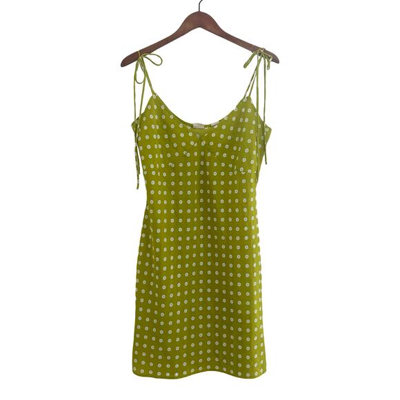 Levi’s Gem Floral Lime Green Slip Dress Sz L - Picture 1 of 6